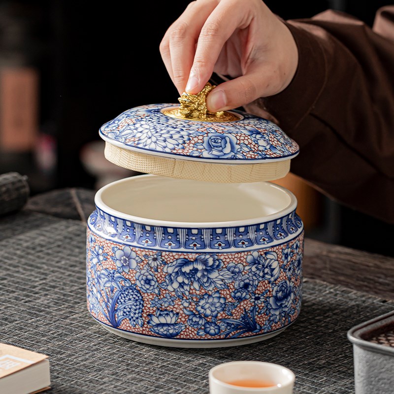高档釉中青花瓷陶瓷密封罐高档茶叶包装礼盒空盒通用绿茶白茶