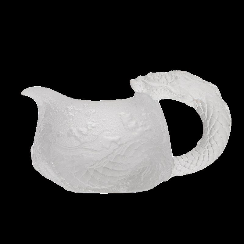 龙琉璃公道杯磨砂高档玻璃公杯耐热手工古法冰冻烧琉璃公杯茶具图片