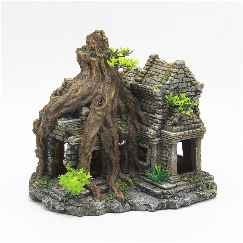 金鱼缸造景观赏景观装饰品树脂躲避屋生态工艺摆件城堡绿植畅销