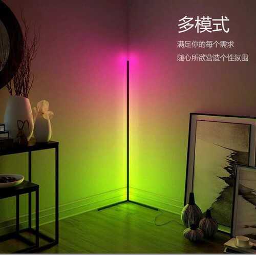 蓝牙WIFILED调光RGB墙角灯客厅卧室氛围灯网红拍照摄影补光落地灯