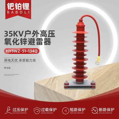 物美价廉35kv避雷器 户外高压 HY5WZ-51-134Q 氧化锌避雷器带电缆