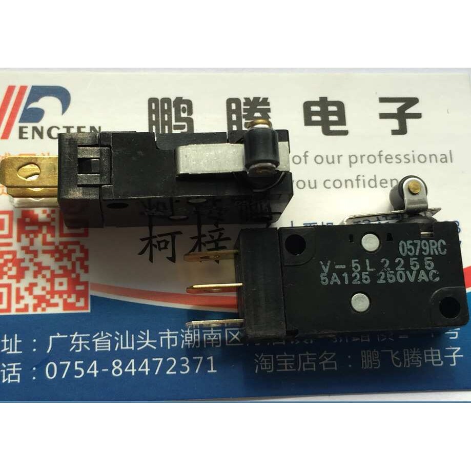 进口OMRON V-5L2255防水防尘按压复位轻触开关 行程限位滚轮微动