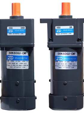ZD中大60W交流电磁抱闸减速刹车电机5RK60GU-CMF/5RK60RGU-CMF