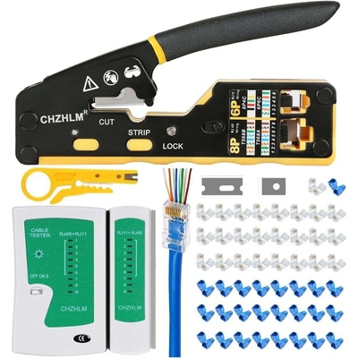 RJ45 Crimp Tool Kit Pass Through Crimper RJ45 Crimping Tool
