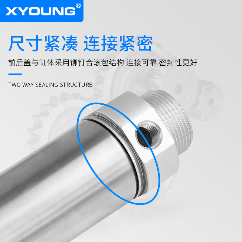 轴不旋转迷你气缸CDM2KB40-75六角活塞杆不锈钢气缸CM2KB40-100