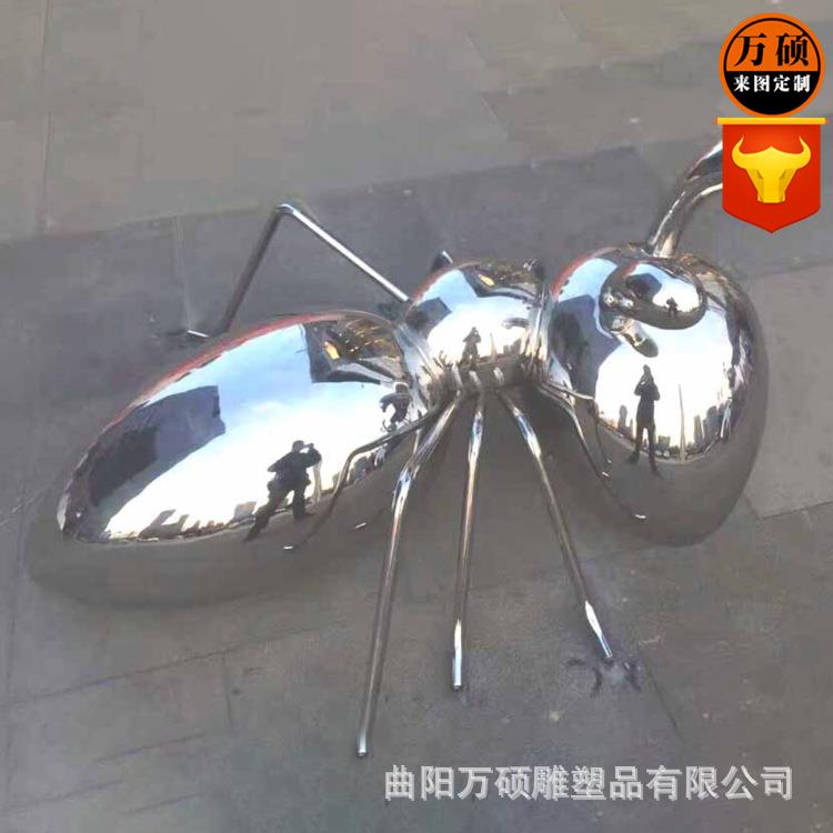 园林景观装饰金属不锈钢昆虫蚂蚁螳螂蜜蜂雕塑室外美陈小动物雕塑