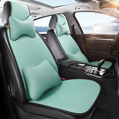 24年Car seat cover新款纯色淳麻小蛮腰汽车坐垫四季多件套