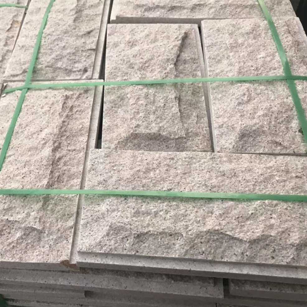 福建虾红石材 霞红蘑菇面石材别墅外墙花岗岩地砖路缘石火烧板