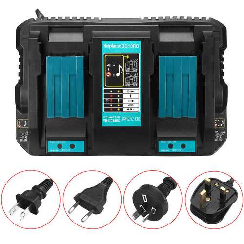 4a6a18v锂电池快速充电器适用于  双充充电器dc18rd带USB