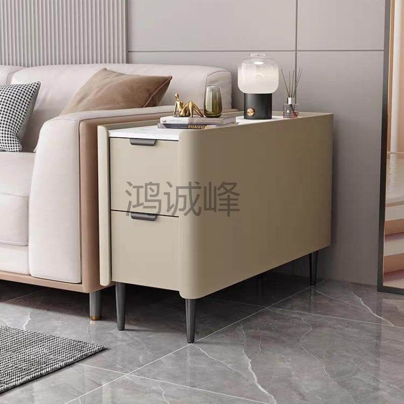 Hc沙发边柜轻奢极窄高级感30宽实木超窄侧边柜小型25宽夹缝柜边几