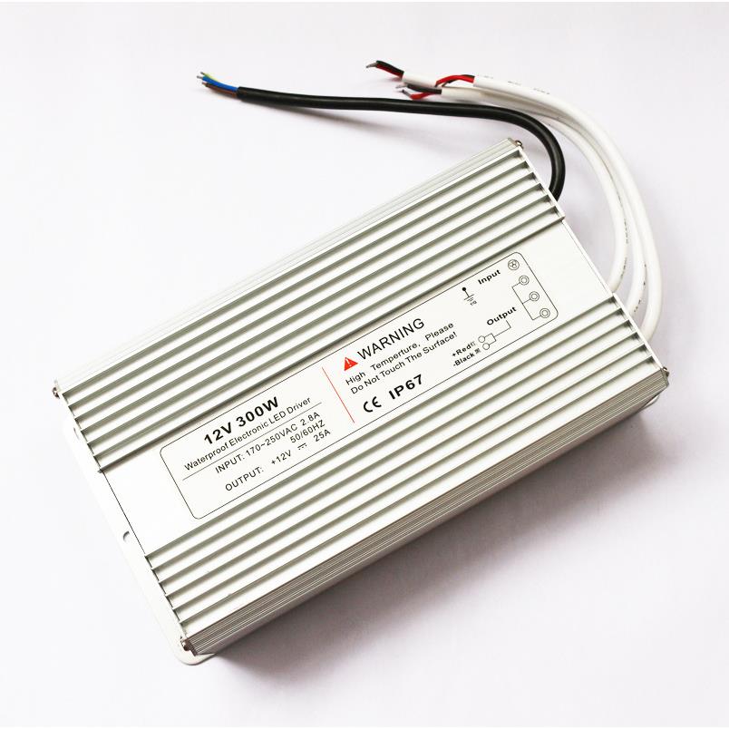 大功率300W12V25A防水开关电源水底灯路灯户外铝壳防雨防水电源