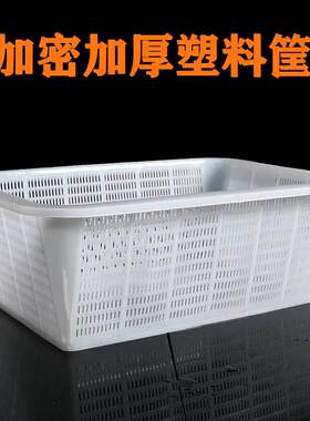 密眼漏水篮塑料装菜篮子长方形漏网加厚收纳筐大号小孔网框全新料