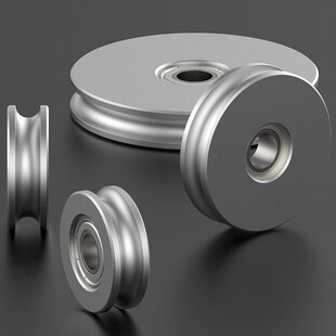 铝合金小滑轮u型轨道导轮被从动轮带轴承定滑轮惰轮导向皮带滚轮