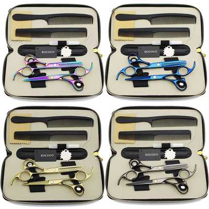 ROCOCO 5.5寸 彩色 美发剪刀套装 理发剪 平剪刘海剪 牙剪打薄剪