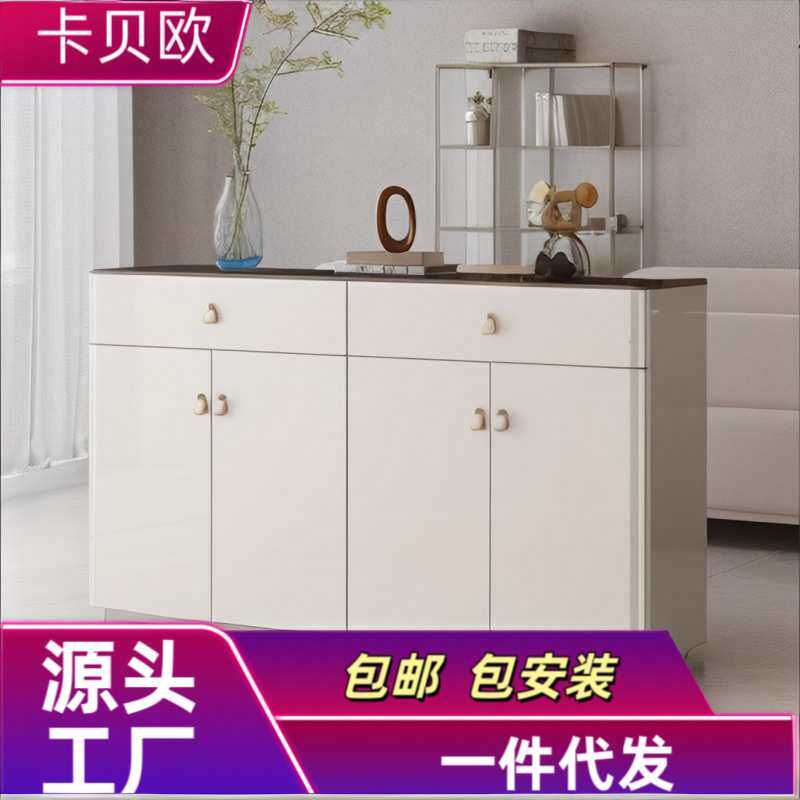 实木鞋柜现代简约烤漆家用门口大容量门厅柜隔断储物柜一体鞋柜