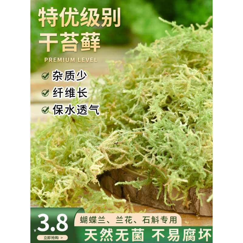 干苔藓水苔蝴蝶兰花专用营养土植物爬宠乌龟冬眠垫材铁皮石斛种植