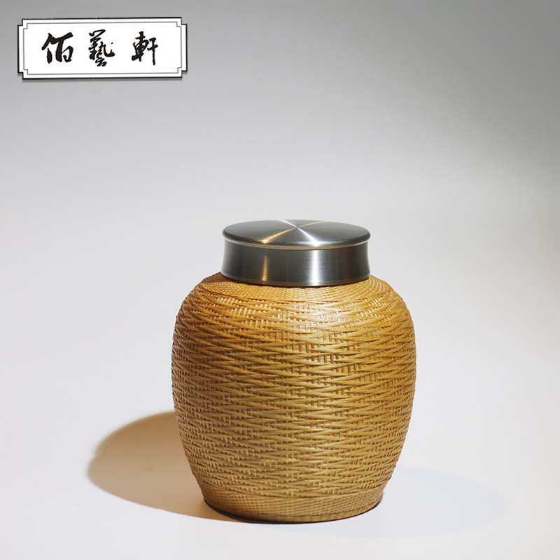 佰艺轩东阳 纯手工竹编竹丝编织茶叶罐工艺品家用厂家直销