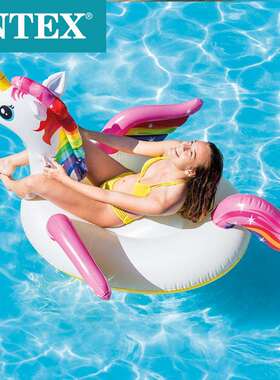 INTEX57561新款独角兽坐骑水上浮排休闲娱乐浮排充气浮排冲气儿童