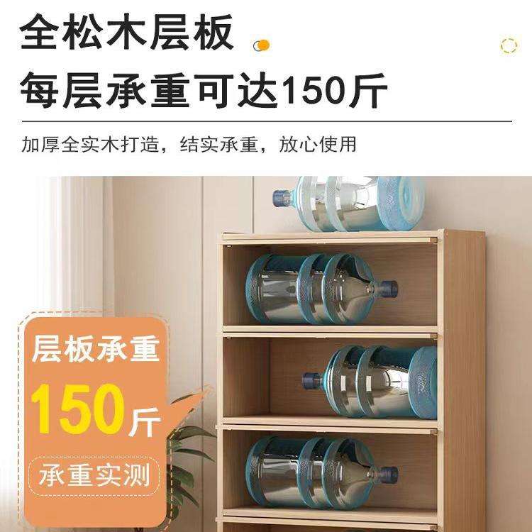 防尘书柜家用收纳儿童展示柜带玻璃门实木落地书架客厅储物柜组T&