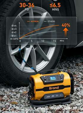 AC/DC汽车充气泵交流110-230V打气泵直流12V双电源新款车载充气泵