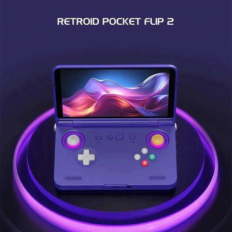 新款Retroid Pocket Flip2 SD865版本 5.5寸OLED翻盖安卓掌机游戏