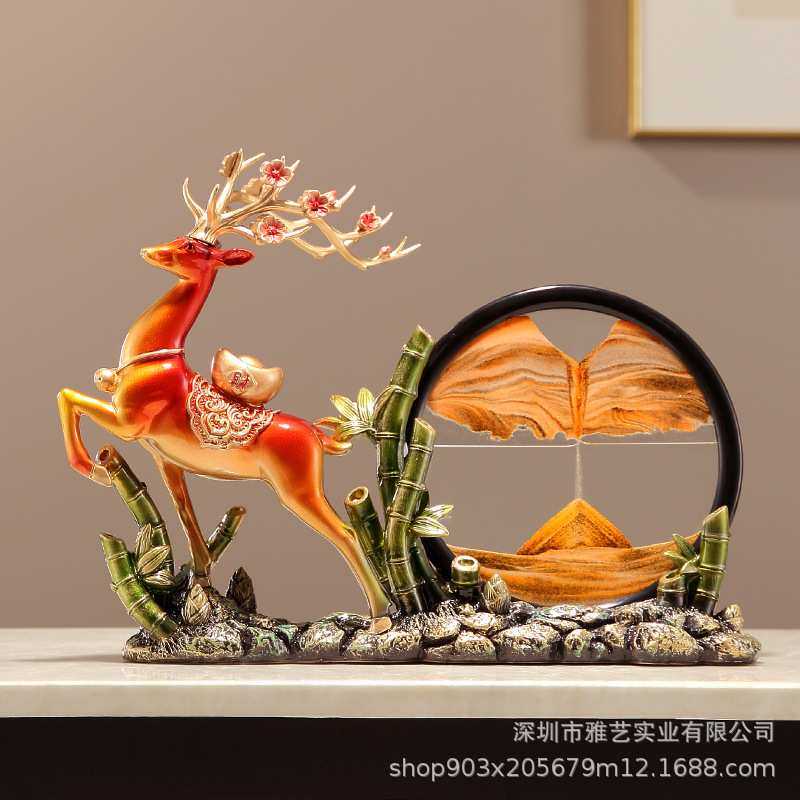 新中式一路高升流沙画摆件办公室客厅酒柜装饰品乔迁开业新居礼物,3C数码配件,摄像机配件,淘宝优惠券,粉丝福利购,淘宝优惠卷