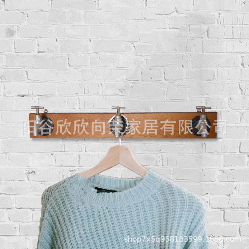 复古工业风墙上壁挂门后挂衣钩美式乡村创意进门玄关衣帽挂架