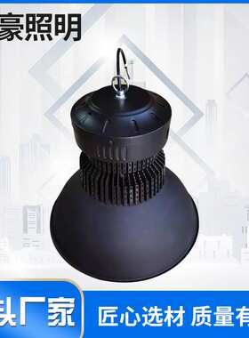 超亮黑色围边双层LED工矿灯厂房仓库车间大功率200W250W工业照明