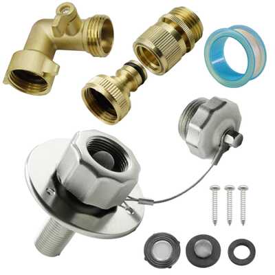 热销 房车水箱不锈钢注水口配件组合3/4ght-1/2npt房车注水口