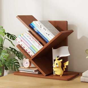 楠竹加厚简易桌面书架学生桌上放书本架子多层整理置物架小型书柜