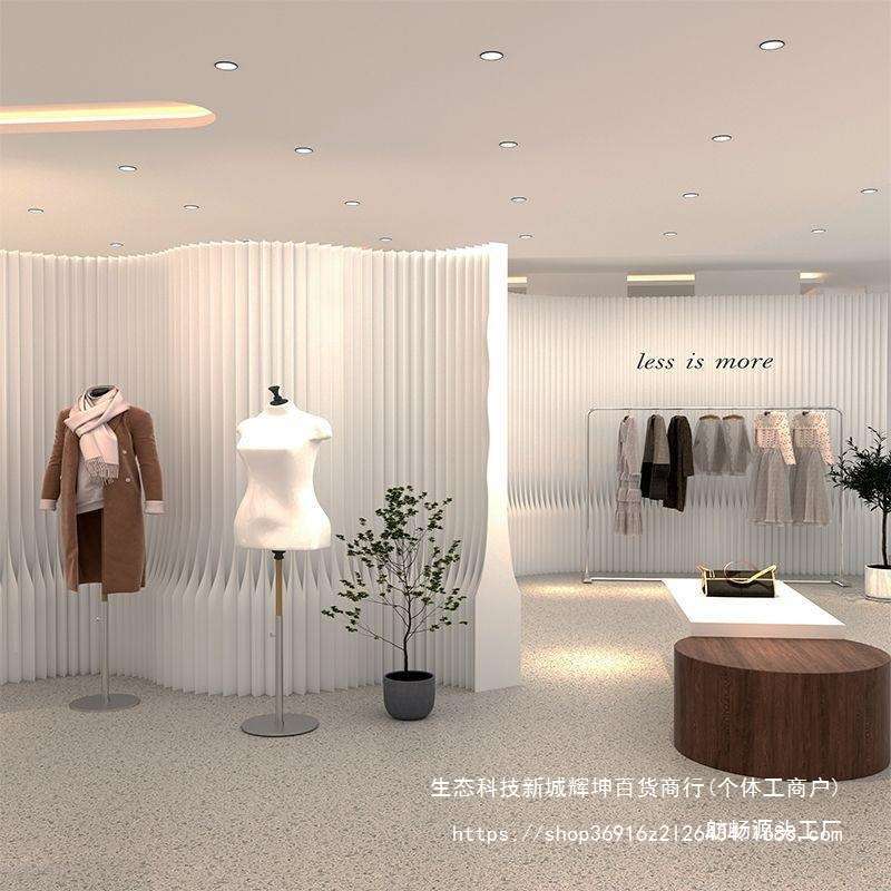 隔断屏风商场服装店直播间背景板简约纸墙办公室玄关分隔隔断栅栏