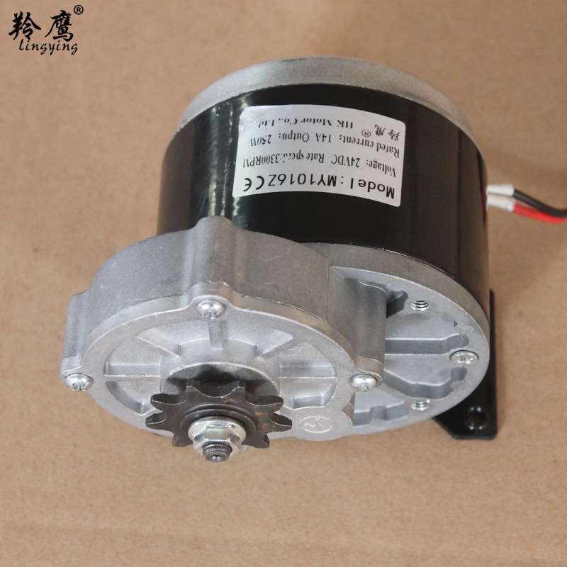 羚鹰电动滑板车游乐设备农用机械有刷减速电机MY1016Z24V250W电摩