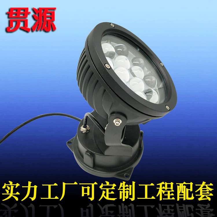 LED投光灯户外防水窄光单颗一束光聚光投光灯射灯酒店外墙投光灯
