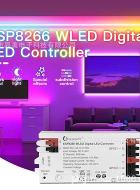 ESP8266WLED幻彩灯带控制器RGB RGBW 2811简易接线幻彩效果100+