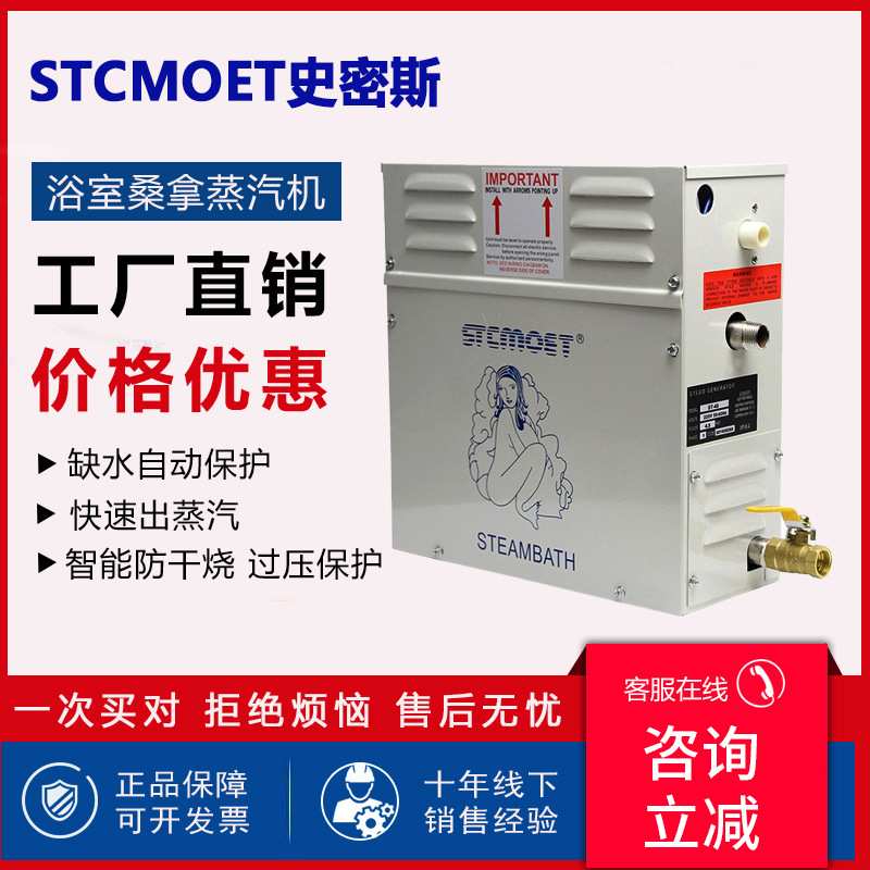 厂家直销 桑拿蒸汽机 桑拿房设备 电蒸汽发生器汗蒸房湿蒸房设备