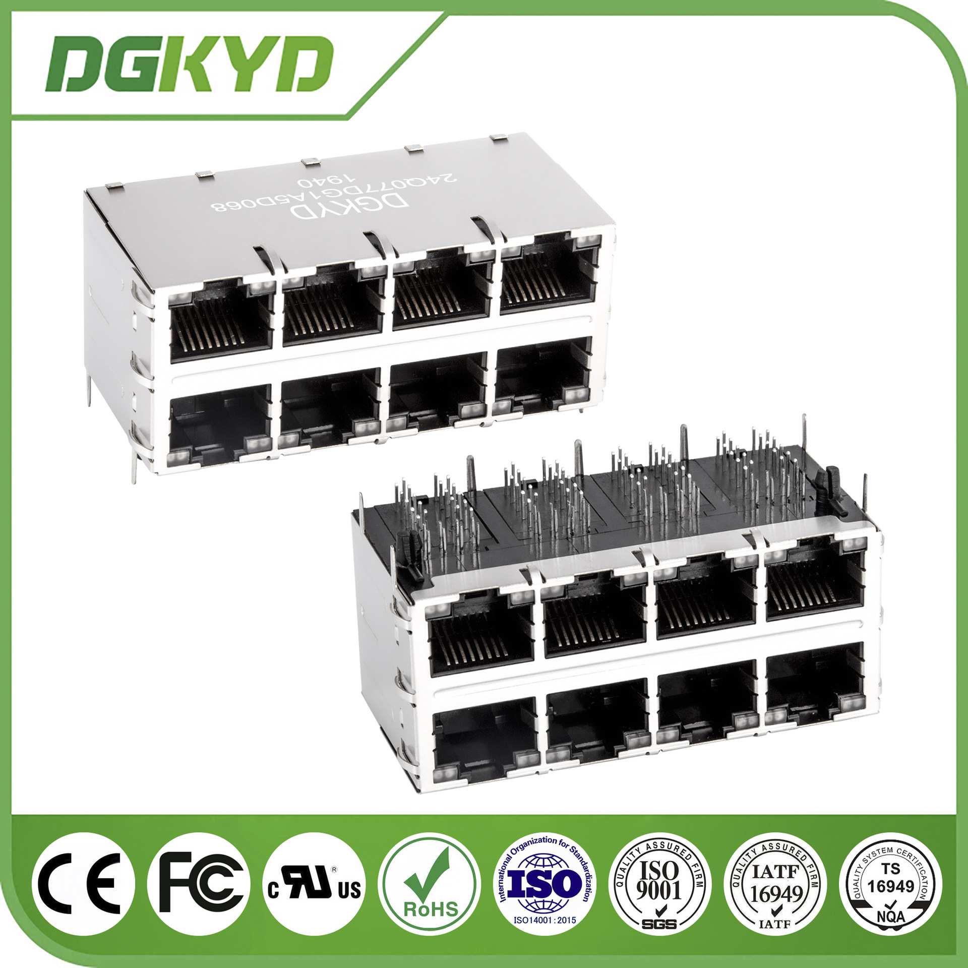 RJ45网络连接器 千兆集成滤波器  通讯接口 DGKYD24Q077DG1A5D068