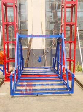 建筑工地SSE160型龙门架物料提升机双柱单笼施工升降机高层物料机