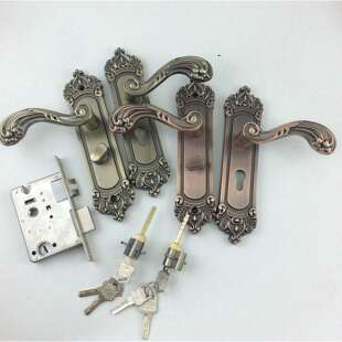 房间门卧室门锁老式单舌古铜复古古铜面板插芯5045双舌165孔换锁