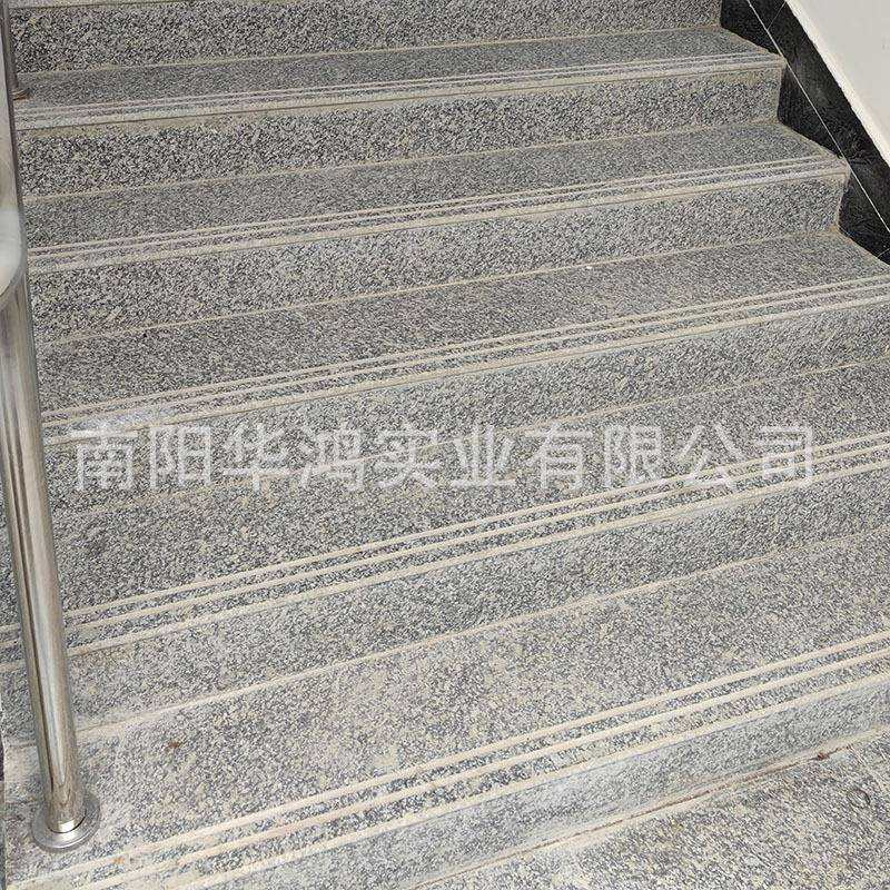 小铁灰石材厂家磨光面火烧面楼梯踏步台阶石灰色花岗岩内乡珍珠灰