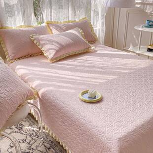 纯棉全棉床盖单件榻榻米四季通用夹棉床单加厚防滑高级绗缝三件套