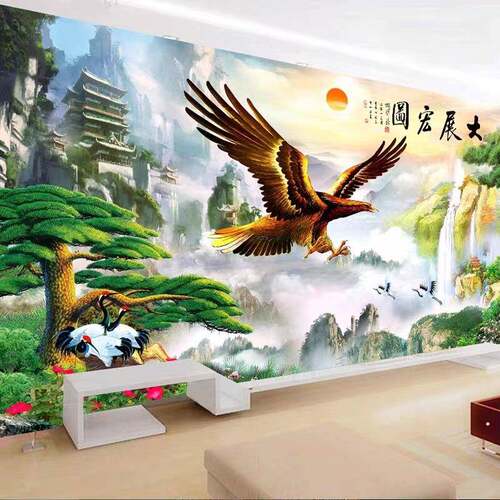 新款十字绣雄鹰大展宏图静物画钻石画魔方满钻客厅钻石画大幅挂画