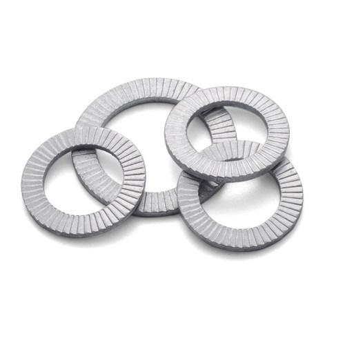 双叠自锁防松垫圈304不锈钢咬合式带齿防滑锁紧楔形垫片DIN25201