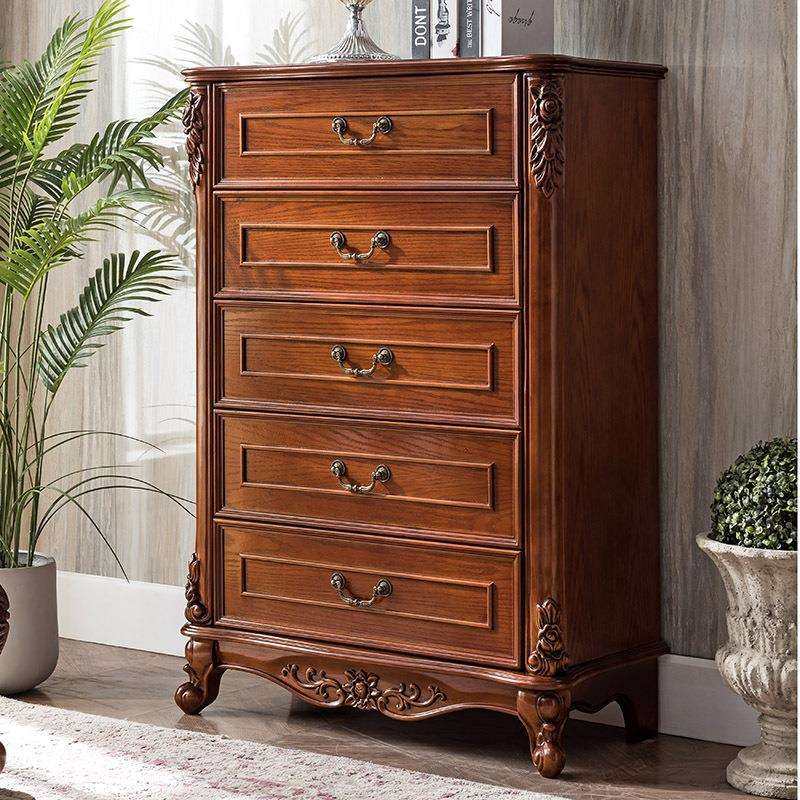 全实木五斗柜欧式多功能三斗橱现代卧室储物收纳柜美式简约七斗柜