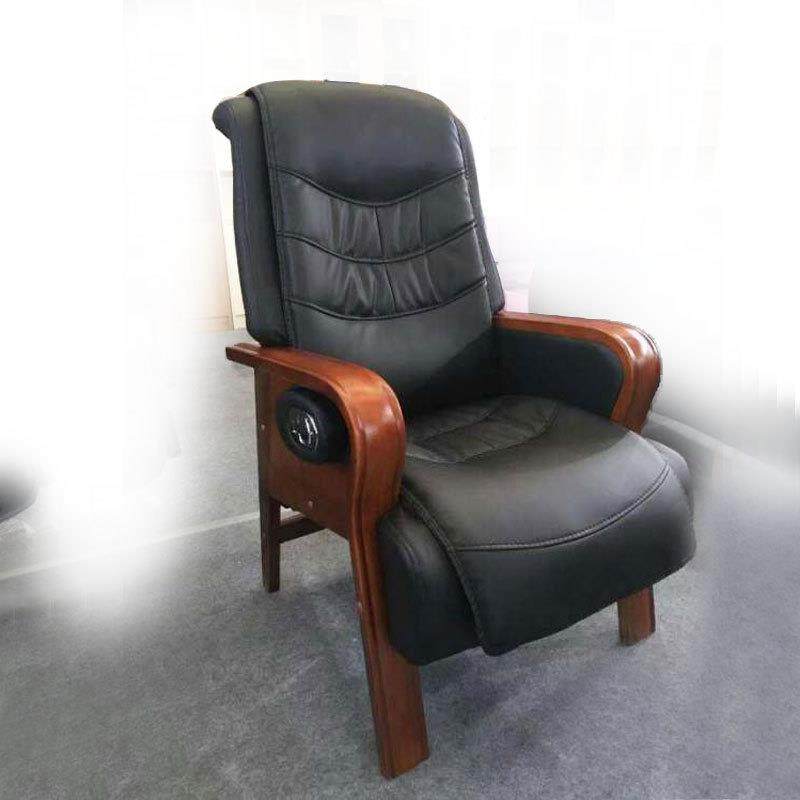 电脑椅家用皮艺书房椅子靠背椅会议椅职员椅实木座椅新中式办公椅