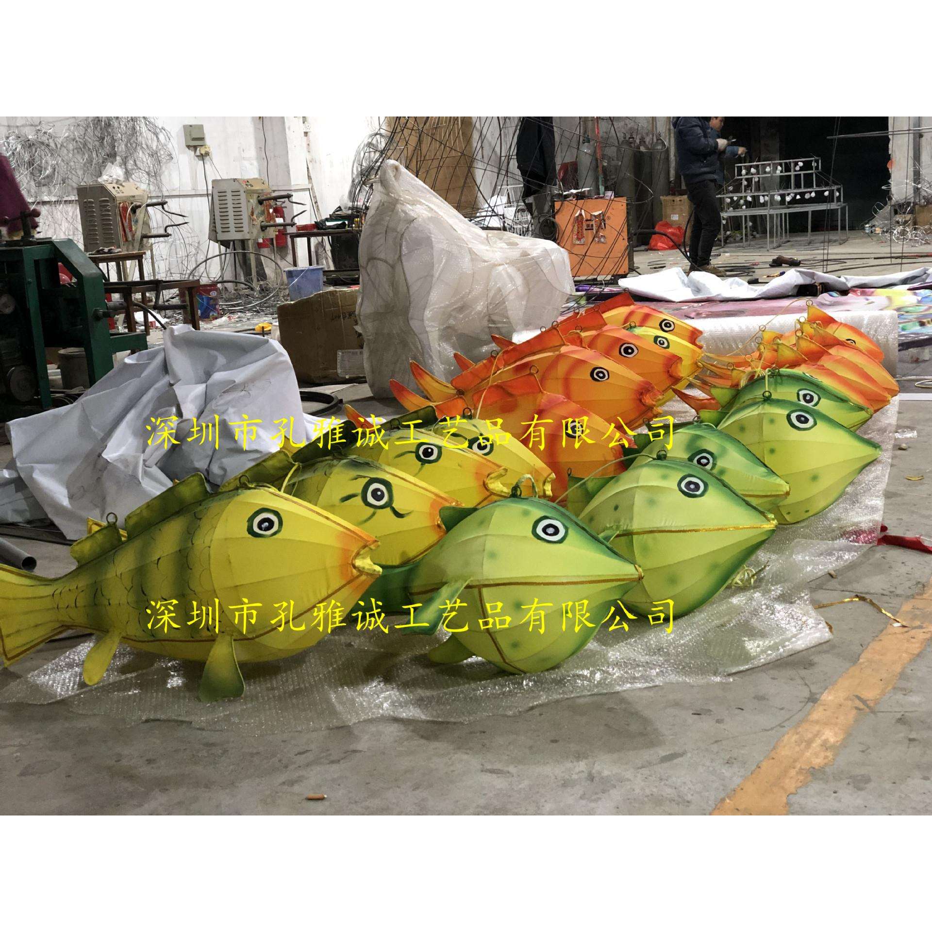 春节鱼灯海洋鱼灯民间艺术花灯鱼 电影电视道具鱼灯 手工彩绘鱼灯