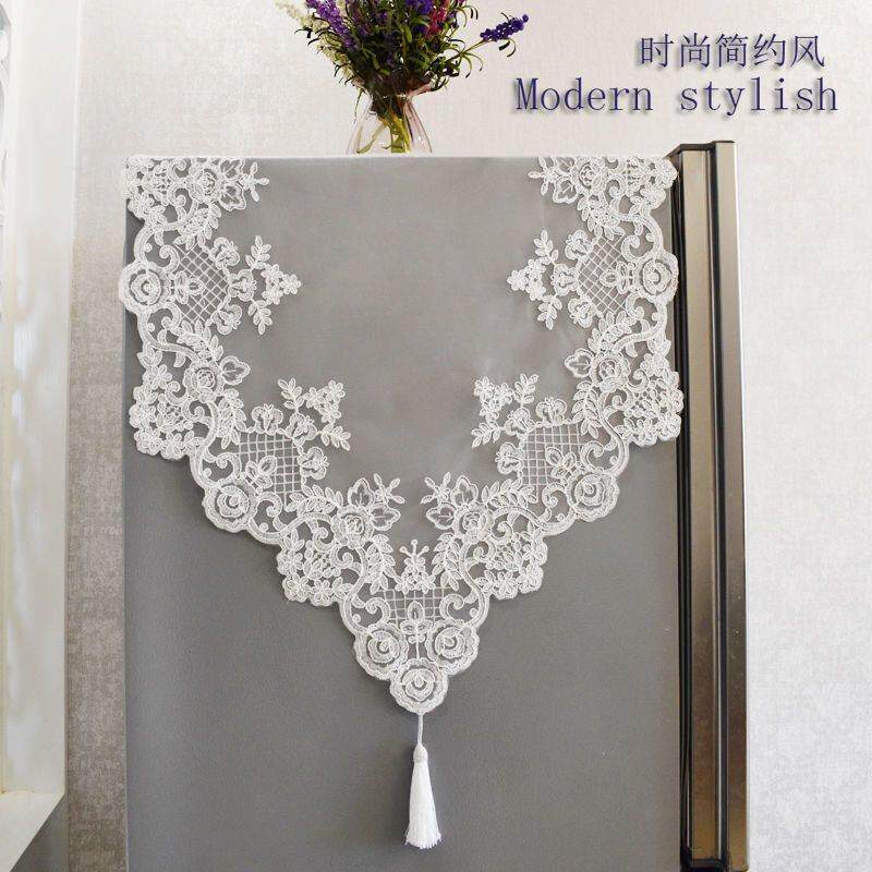 韩式蕾丝冰箱盖布双开门冰箱防尘盖巾洗衣机罩餐桌茶几多用盖巾
