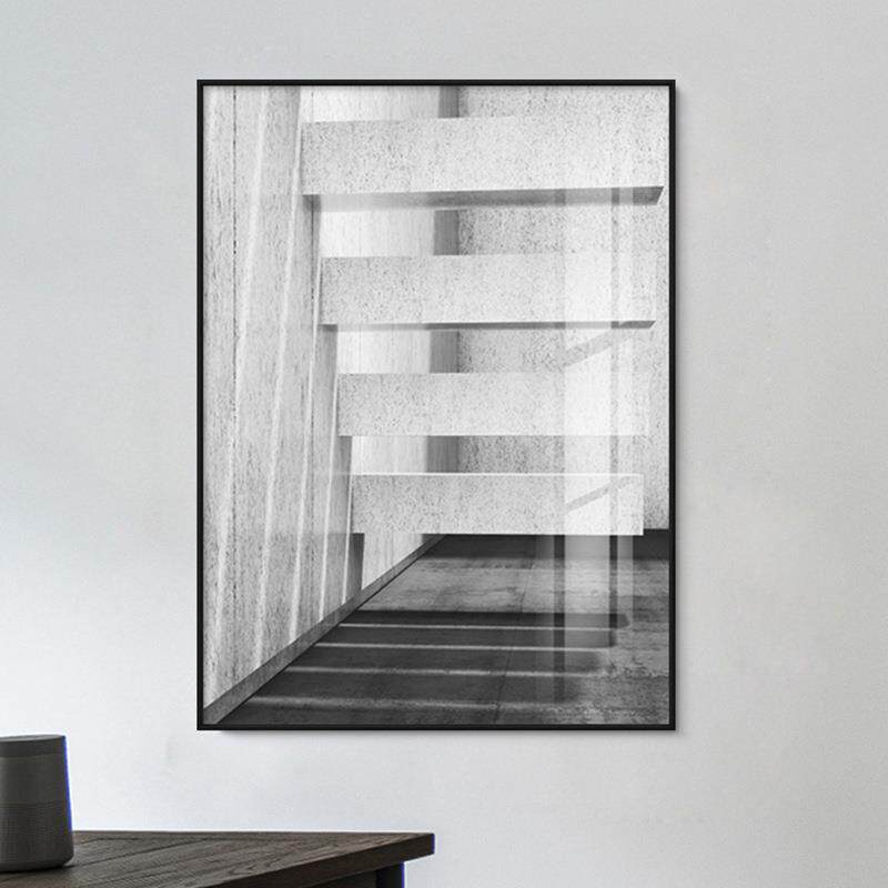 空间延伸 黑白工业风装饰画摄影照片现代挂画玄关loft工作室壁画