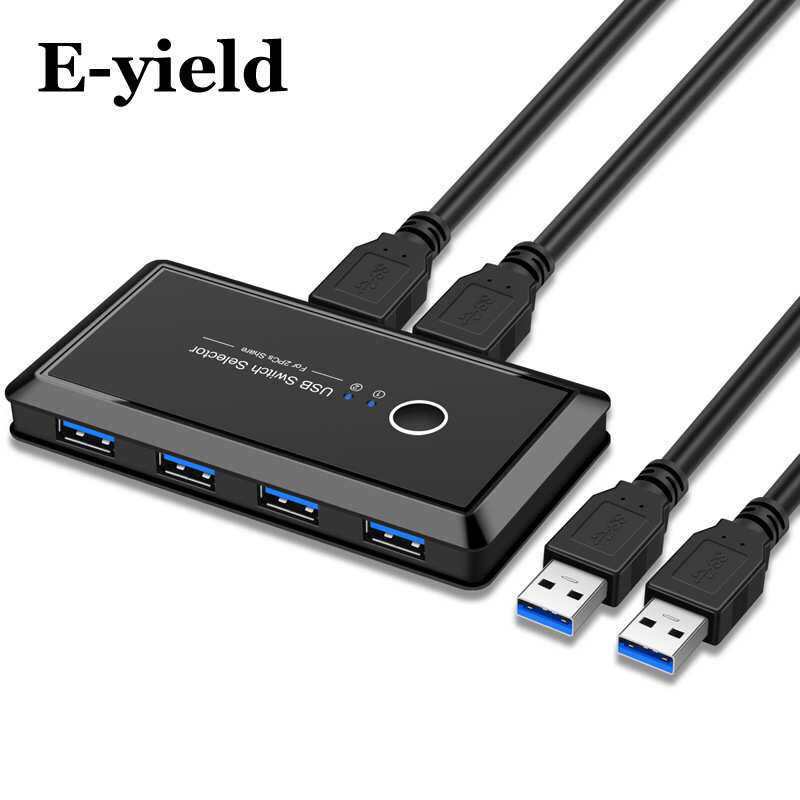电脑切换器电脑共用打印机usb3.0共享器4出2进切换转接器