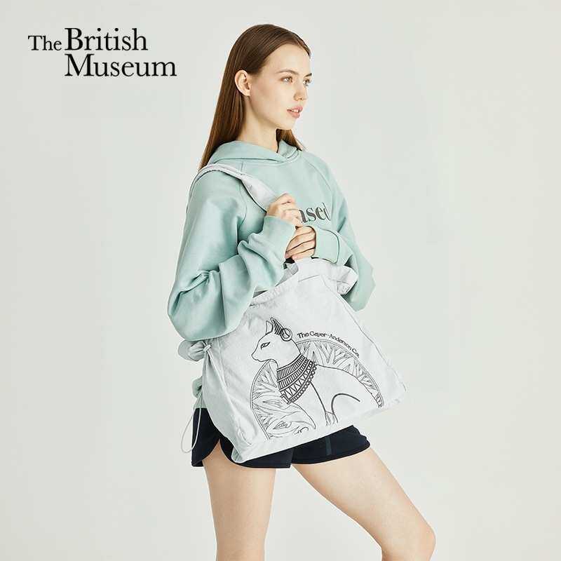 大英博物馆 盖亚·安德森猫系列 轻便大容量瑜伽包单肩包 薄荷绿