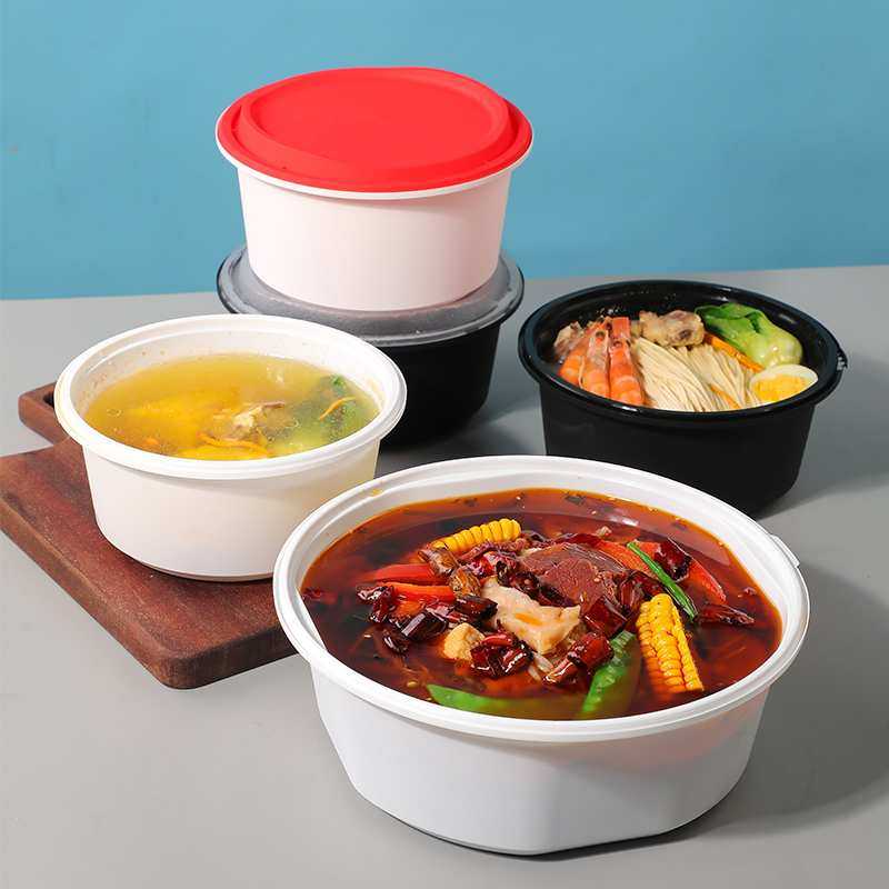 密封防盗一次性打包盒圆形塑料加厚麻辣烫盖饭碗酸菜鱼快餐盒,3C数码配件,摄像机配件,淘宝优惠券,粉丝福利购,淘宝优惠卷